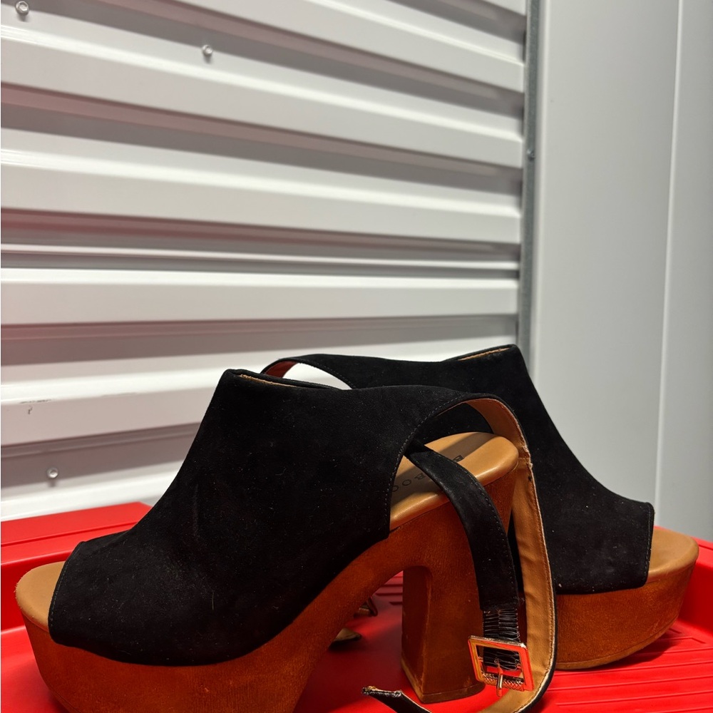 Black Suede Platform Heels